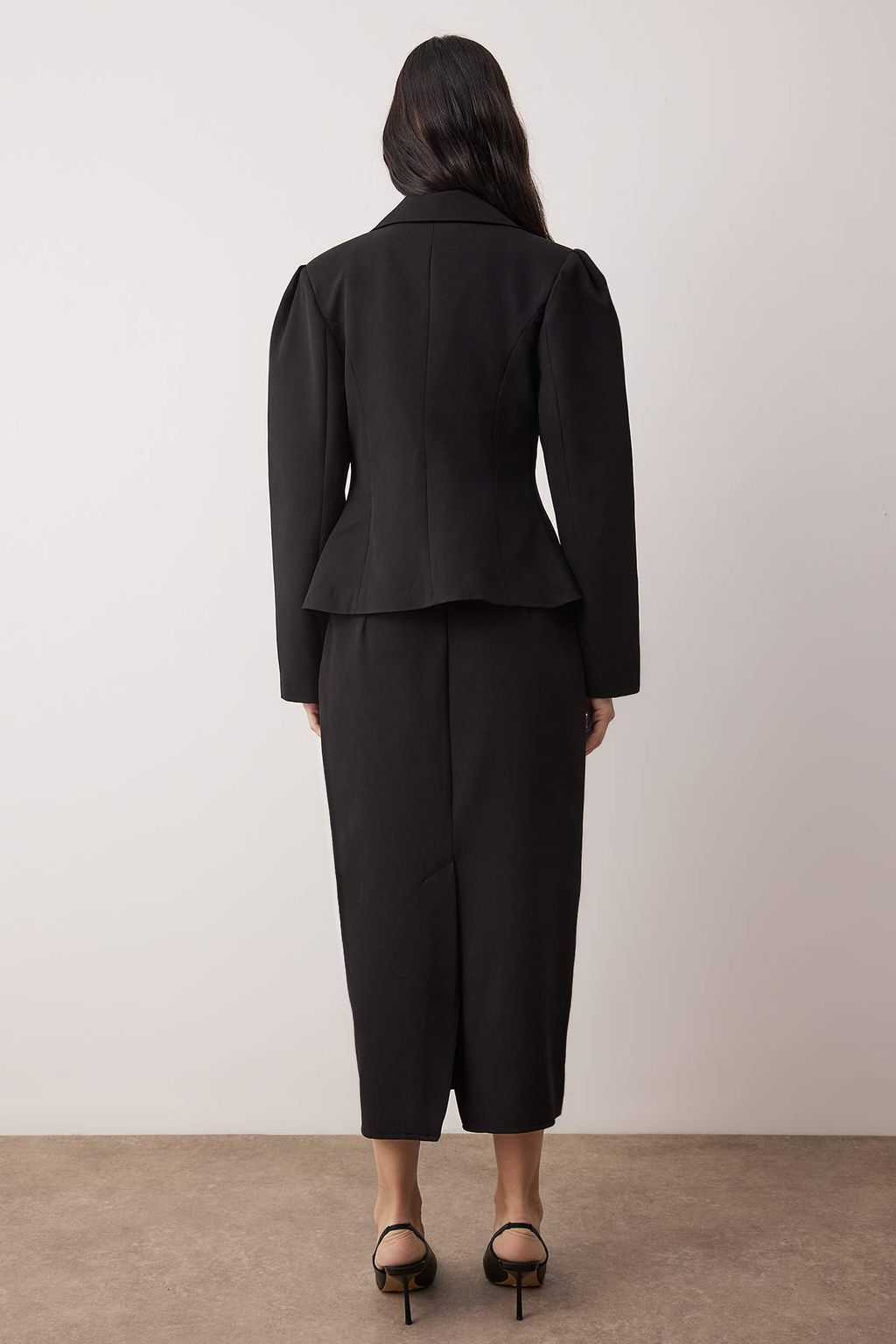 Siyah Fitted/Vucuda Oturan Dugme Aksesuarl? Dokuma Blazer Ceket TWOAW26BC00069 - Trendyolmilla фото 4