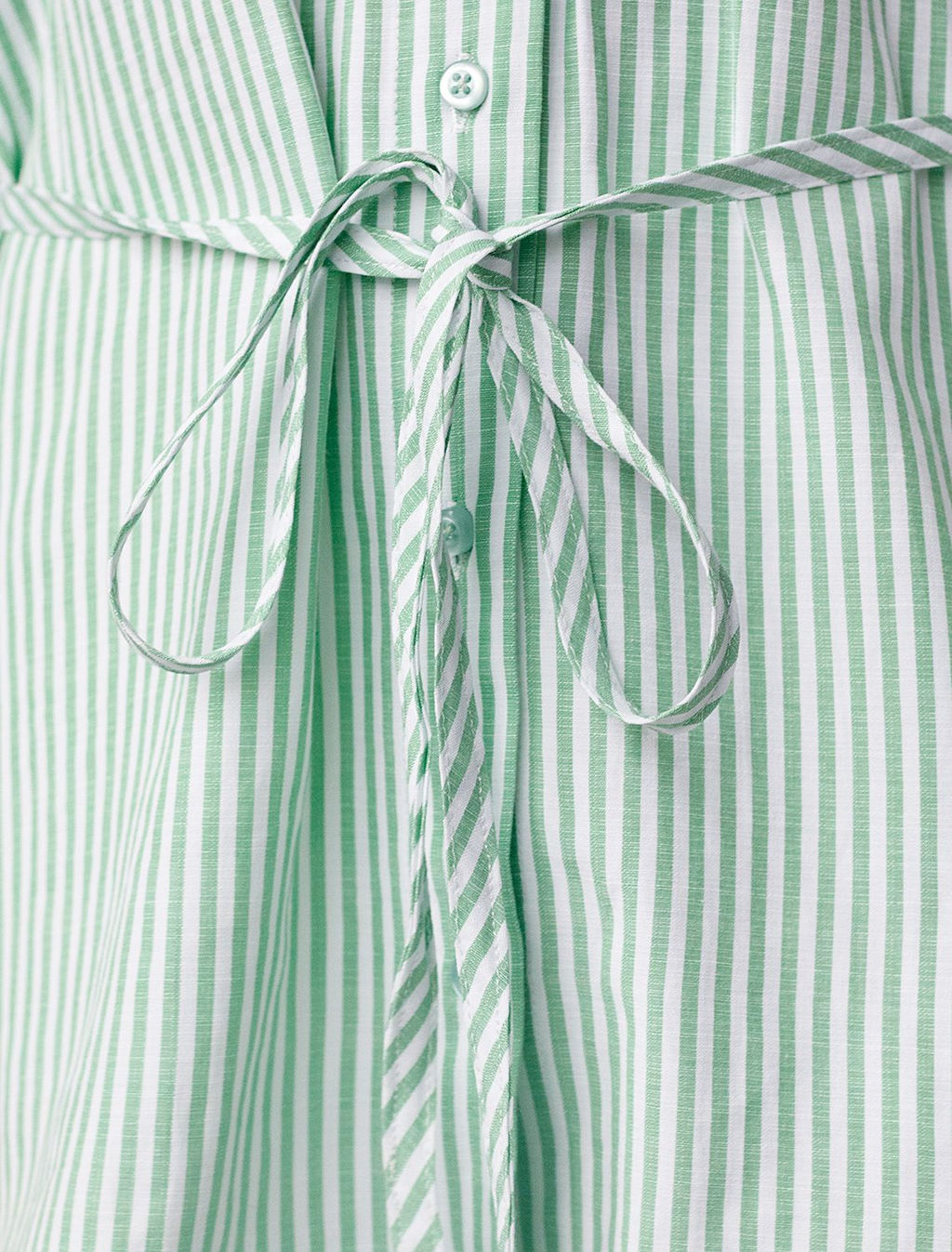 Удлиненная блузка с поясом в тонкую полоску из эластичного хлопка - Vilatte фото 8