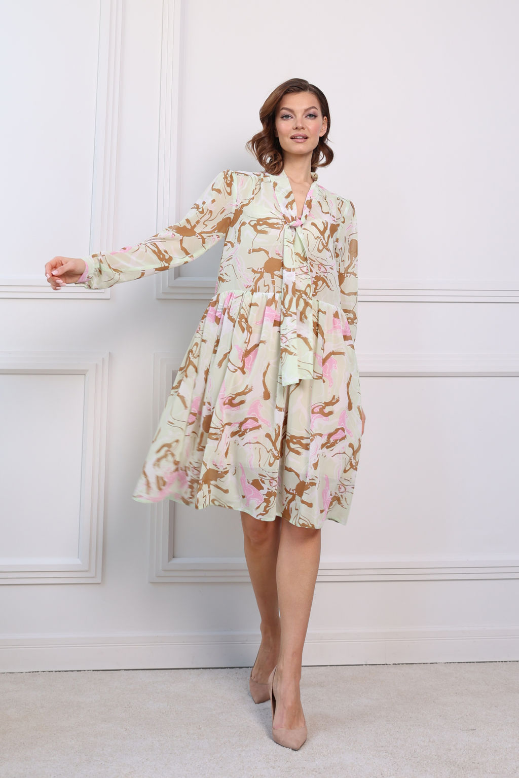 Платье с галстуком-бантом - Looklikecat фото 2