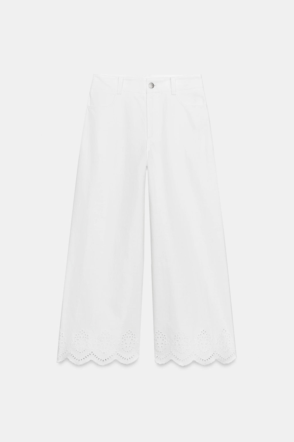 PANTAL?N CULOTTE BORDADOS PERFORADOS / Blanco - Zara фото 7