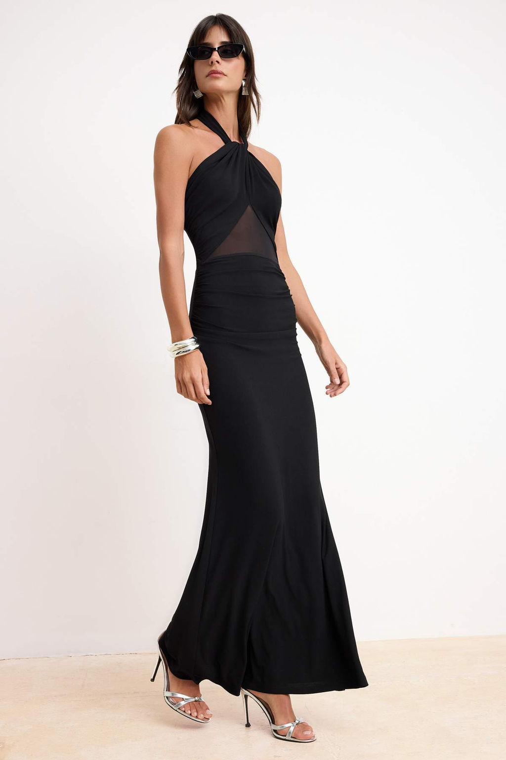 Siyah Krep Orme Maxi Abiye & Mezuniyet Elbise TPRSS26AE00037 - Trendyolmilla фото 2