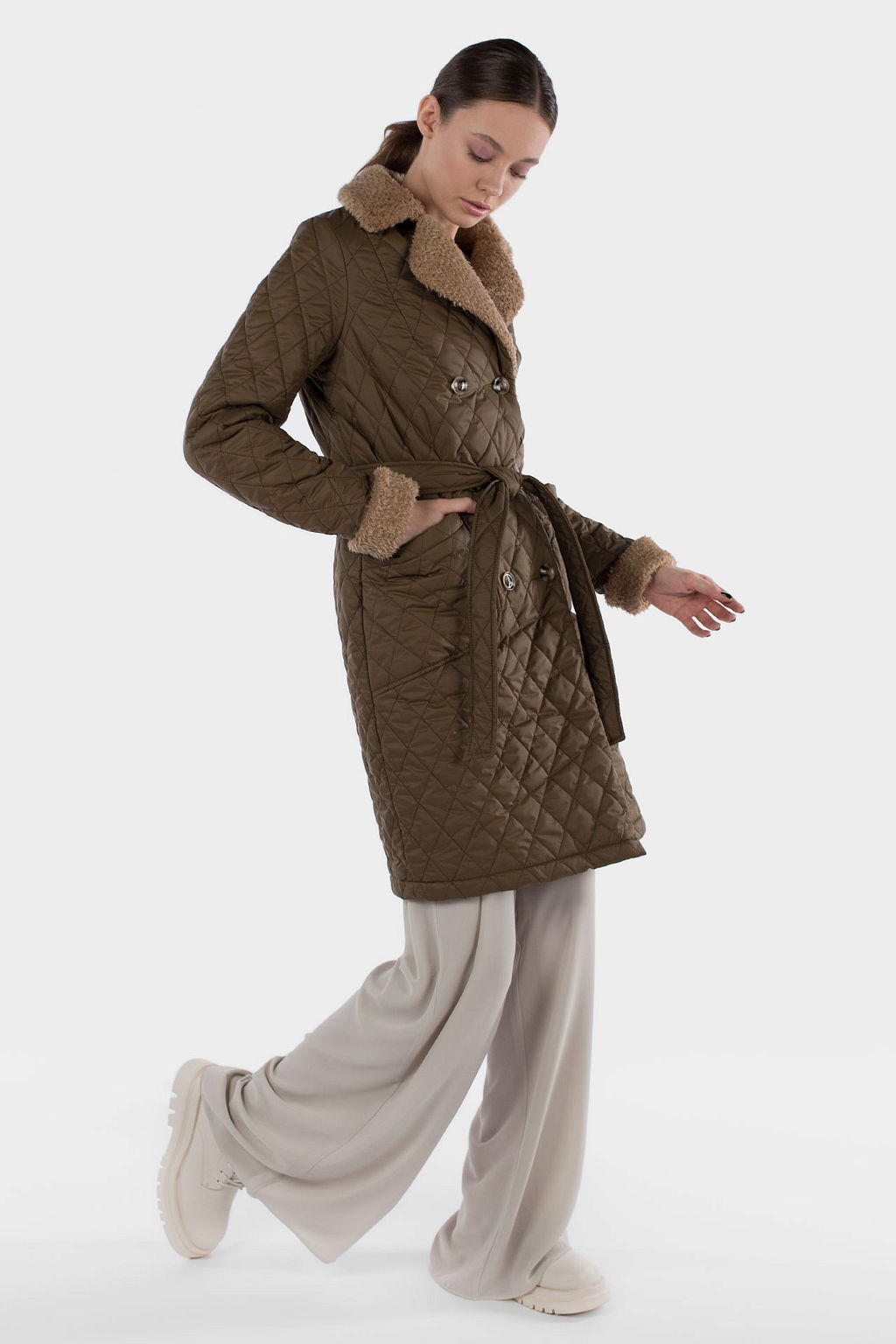 05-2098 Куртка женская зимняя (пояс) - El podio фото 5