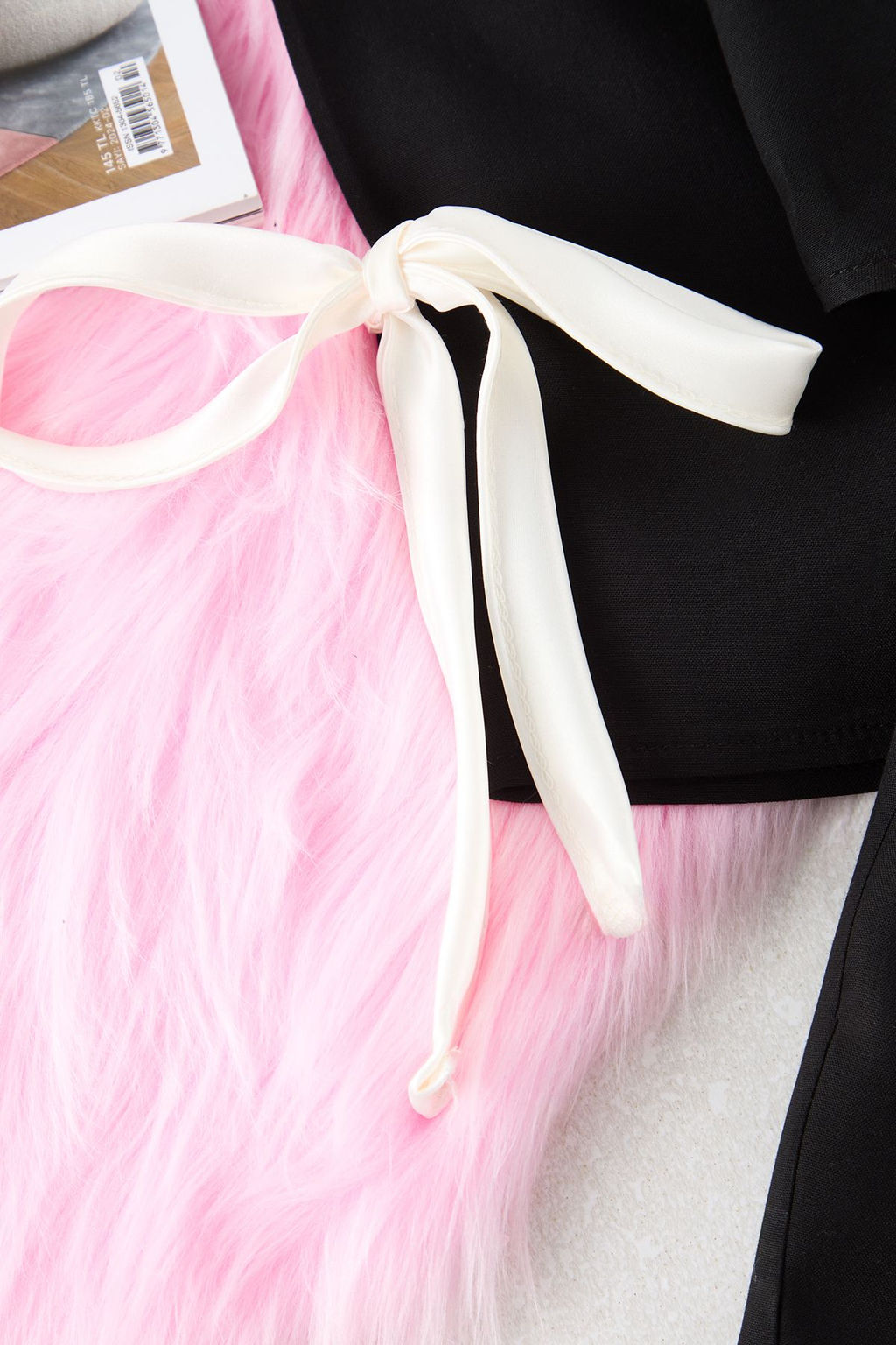 Trendyolmilla Ekru Baglamal?/Kurdele/Fiyonklu ve Biyeli Viskon Sortlu Dokuma Pijama Tak?m? THMSS24PT00047  фото 12