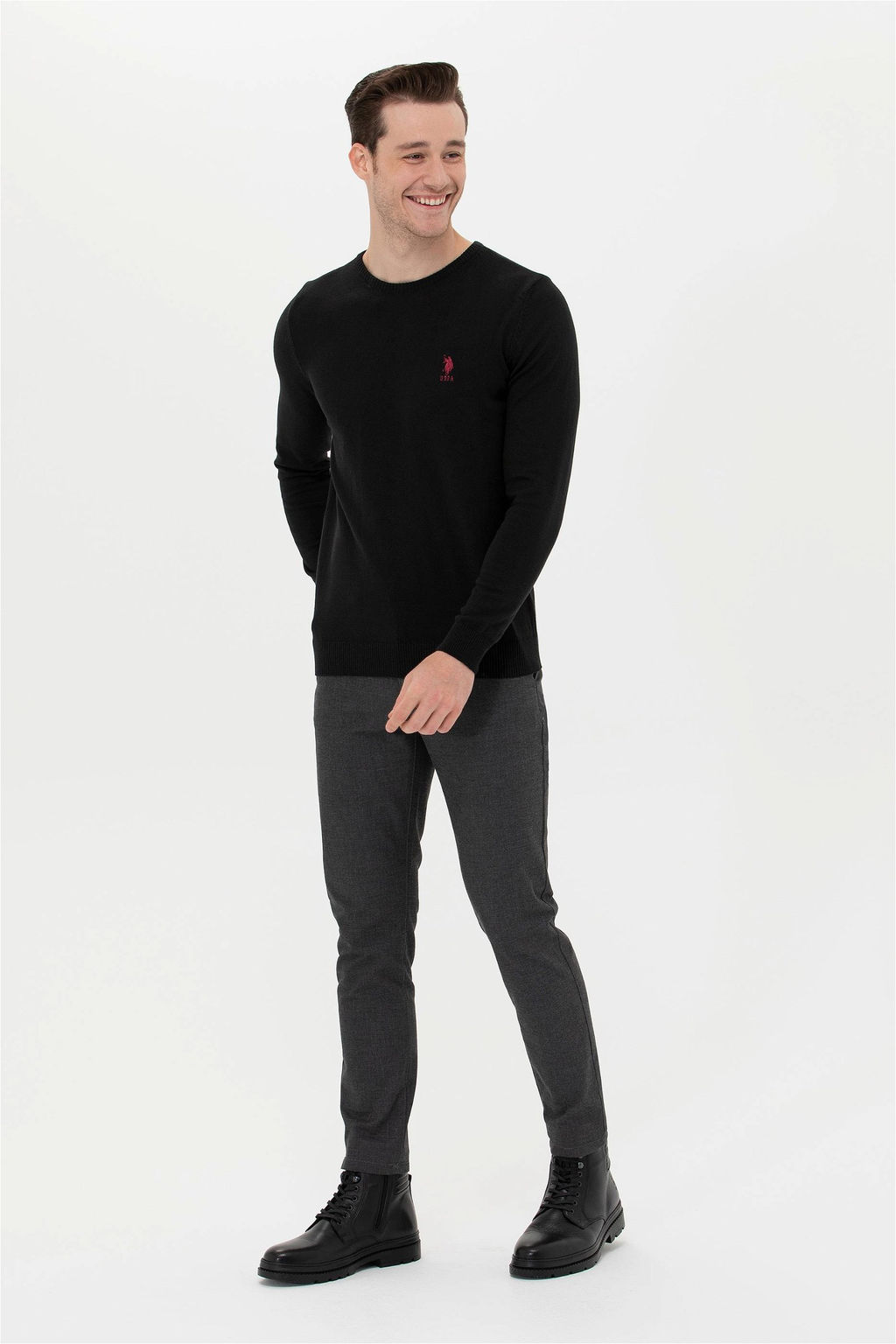 Мужские брюки из плотной ткани антрацитового цвета Неожиданная скидка в корзине - U.s. polo assn фото 3