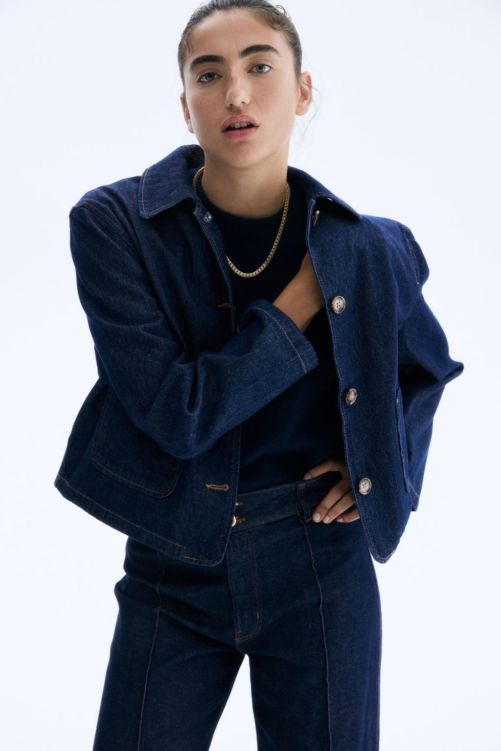 Chaqueta de sarga con cuello camisero - H&m фото 4