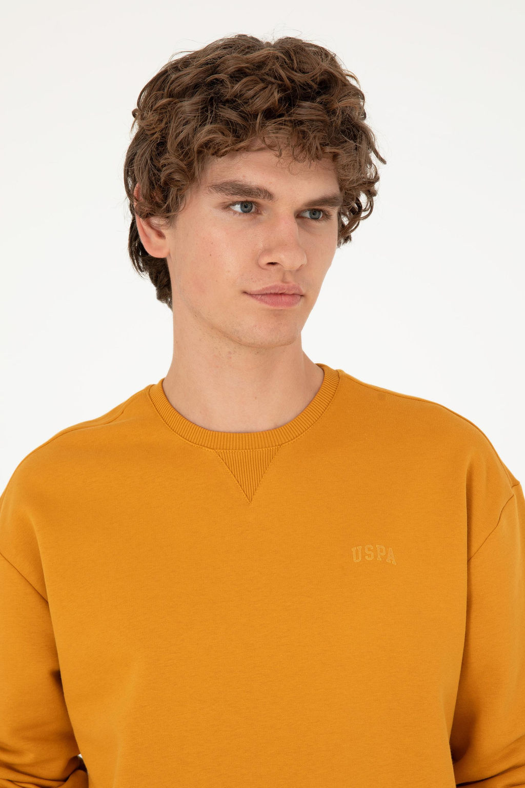 Мужской горчичный базовый свитшот Неожиданная скидка в корзине - U.s. polo assn фото 2