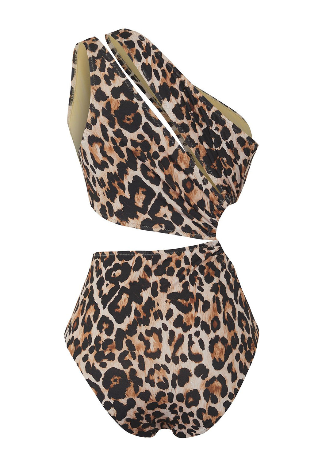 Leopar Desenli Tek Omuz Tunelli Cut Out/Pencereli Regular Core Mayokini TBESS23MA00206