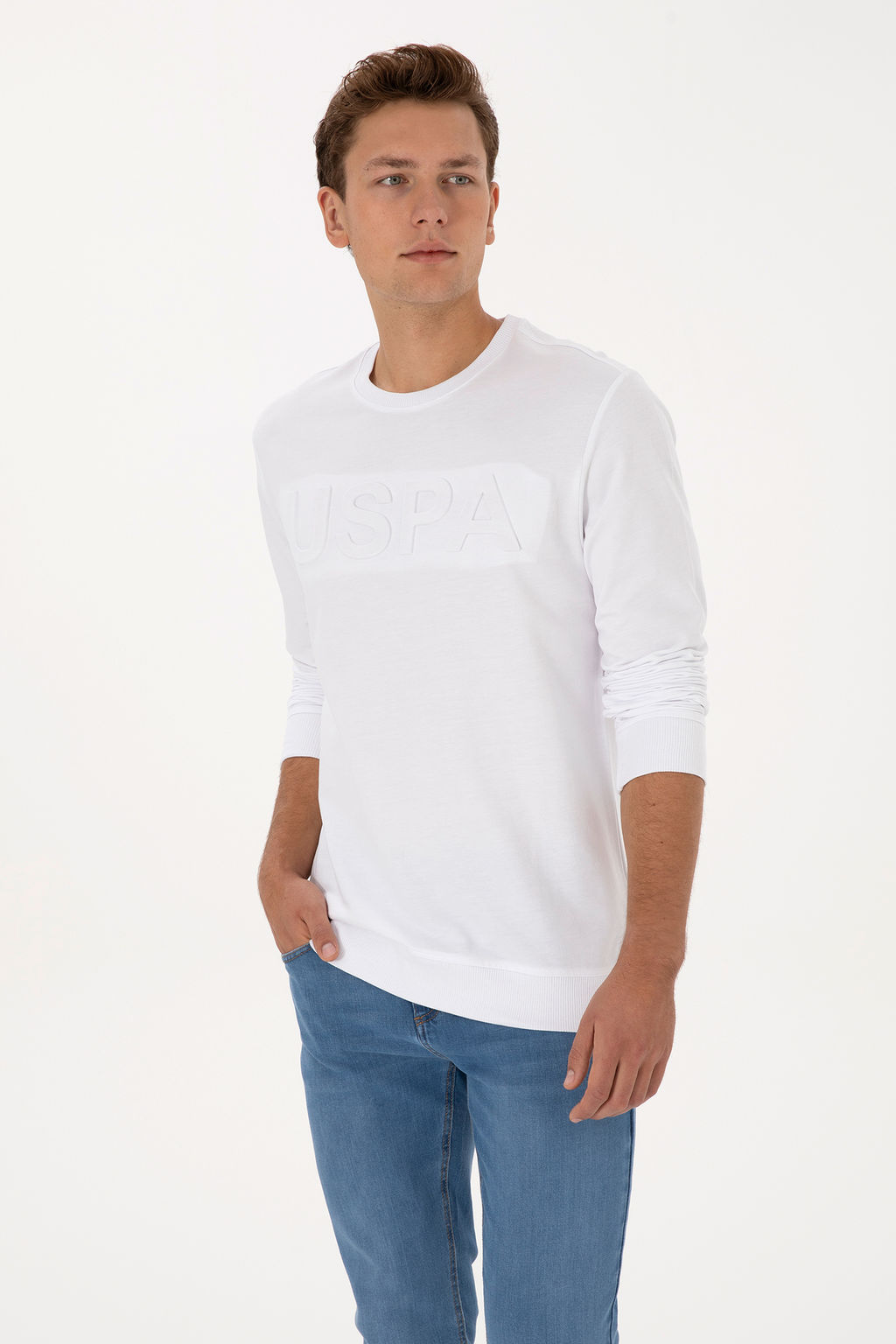 Erkek Beyaz Basic Sweatshirt - U.s. polo assn фото 10