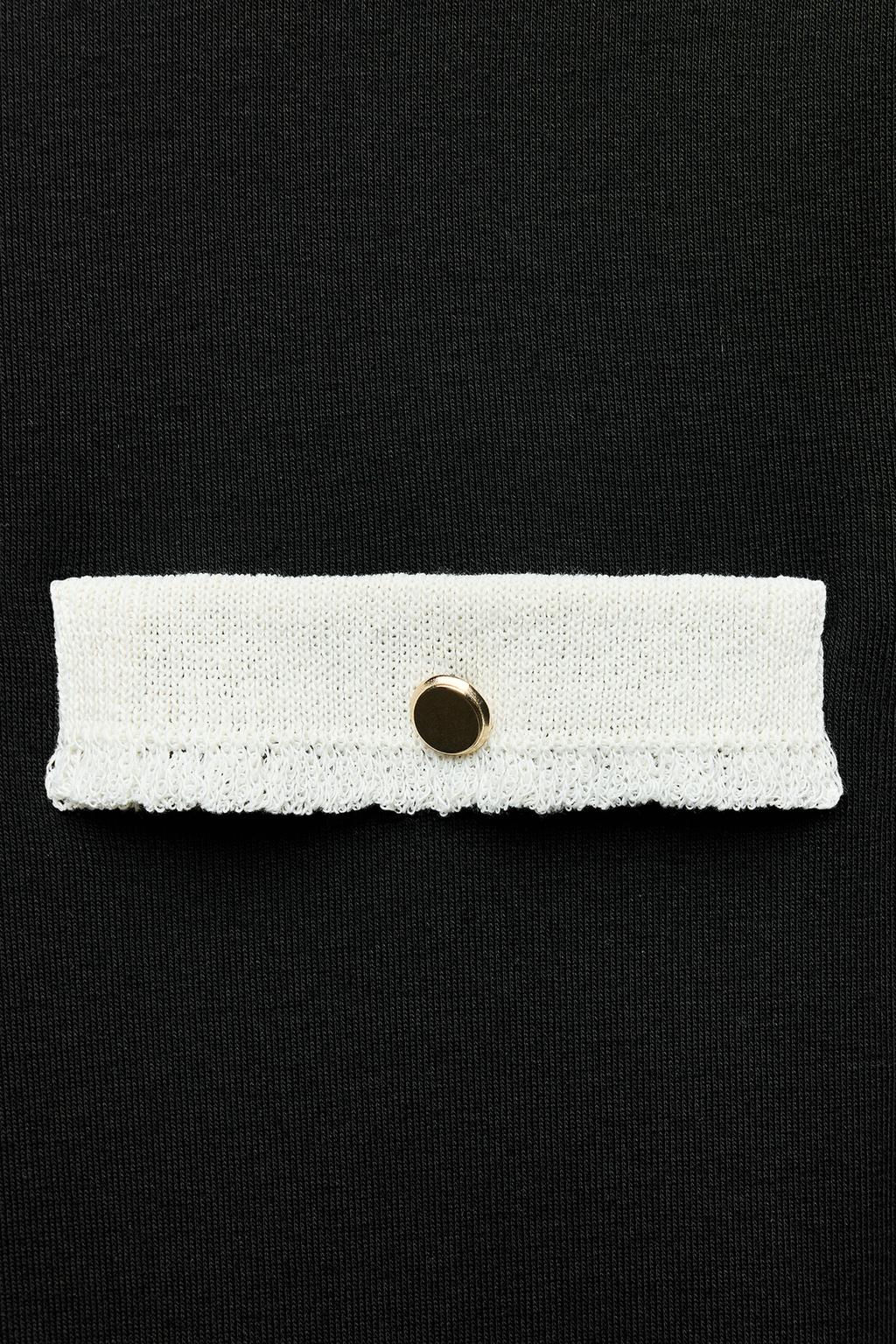 CONTRAST EMBELLISHED TRIM T-SHIRT - Zara фото 3