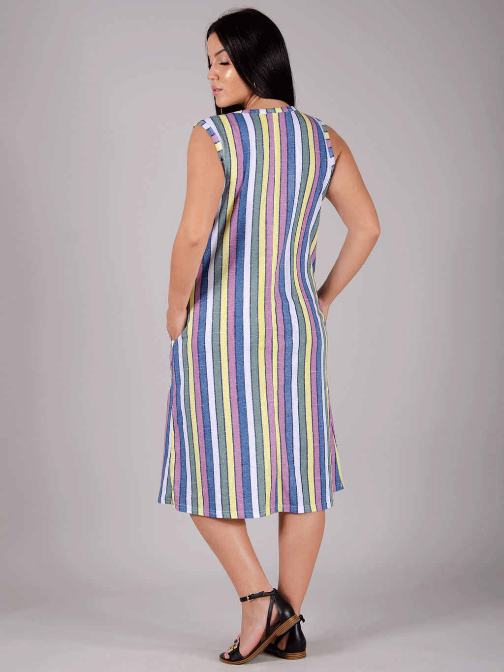 Сарафан "Радужный" полоса, трикотаж