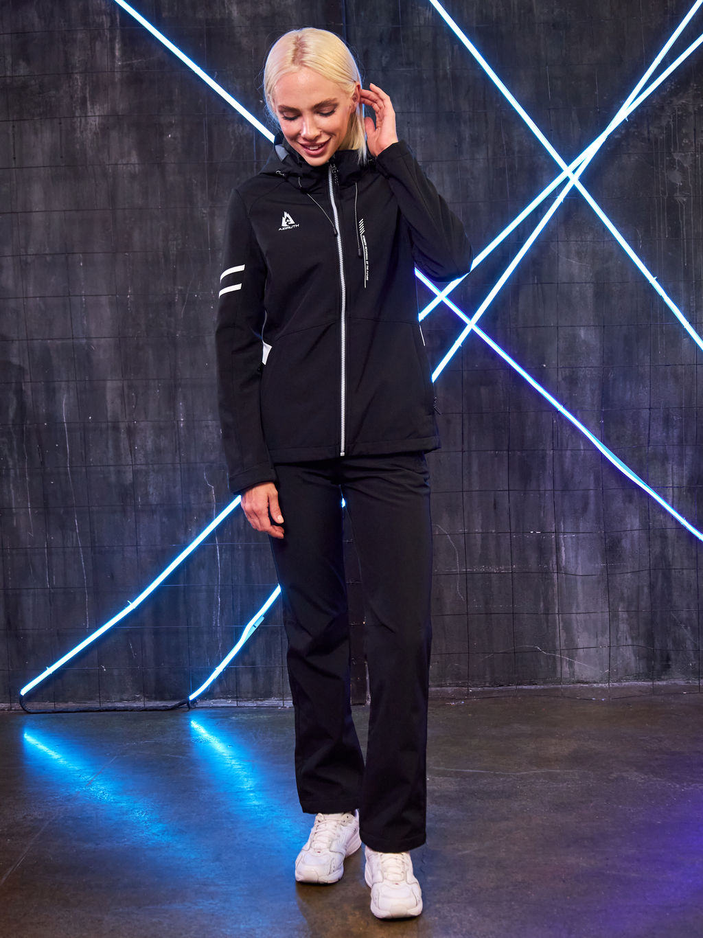 Женская мембранная куртка виндстоппер на флисе Azimuth Заря 124/23982_704 Черный  фото 12