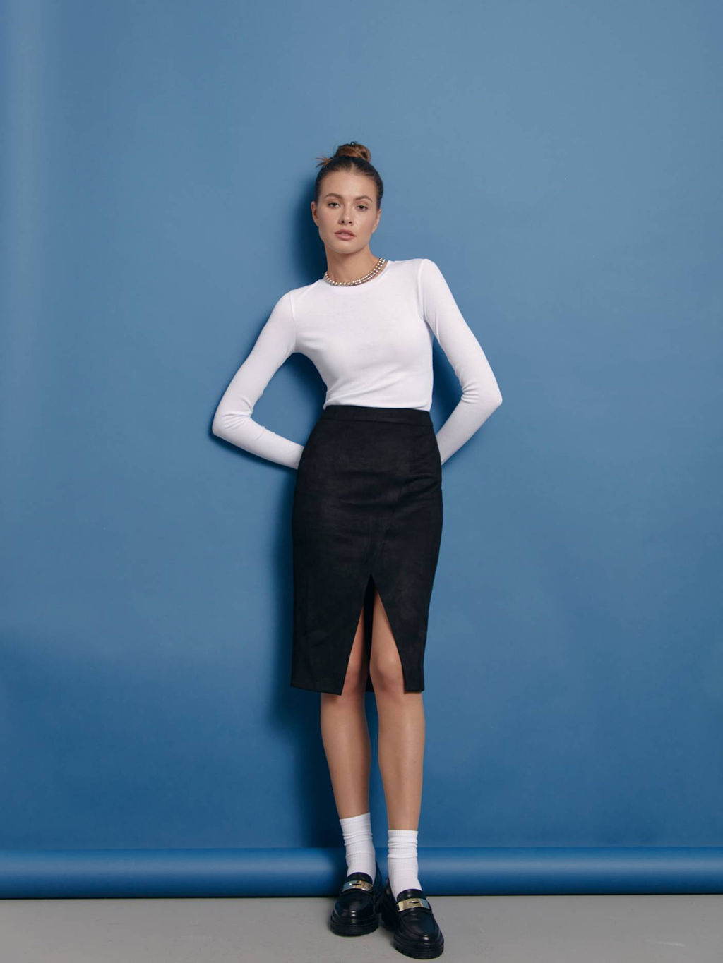 CONTE Замшевая юбка с ассиметричным разрезом LU 1413 black black