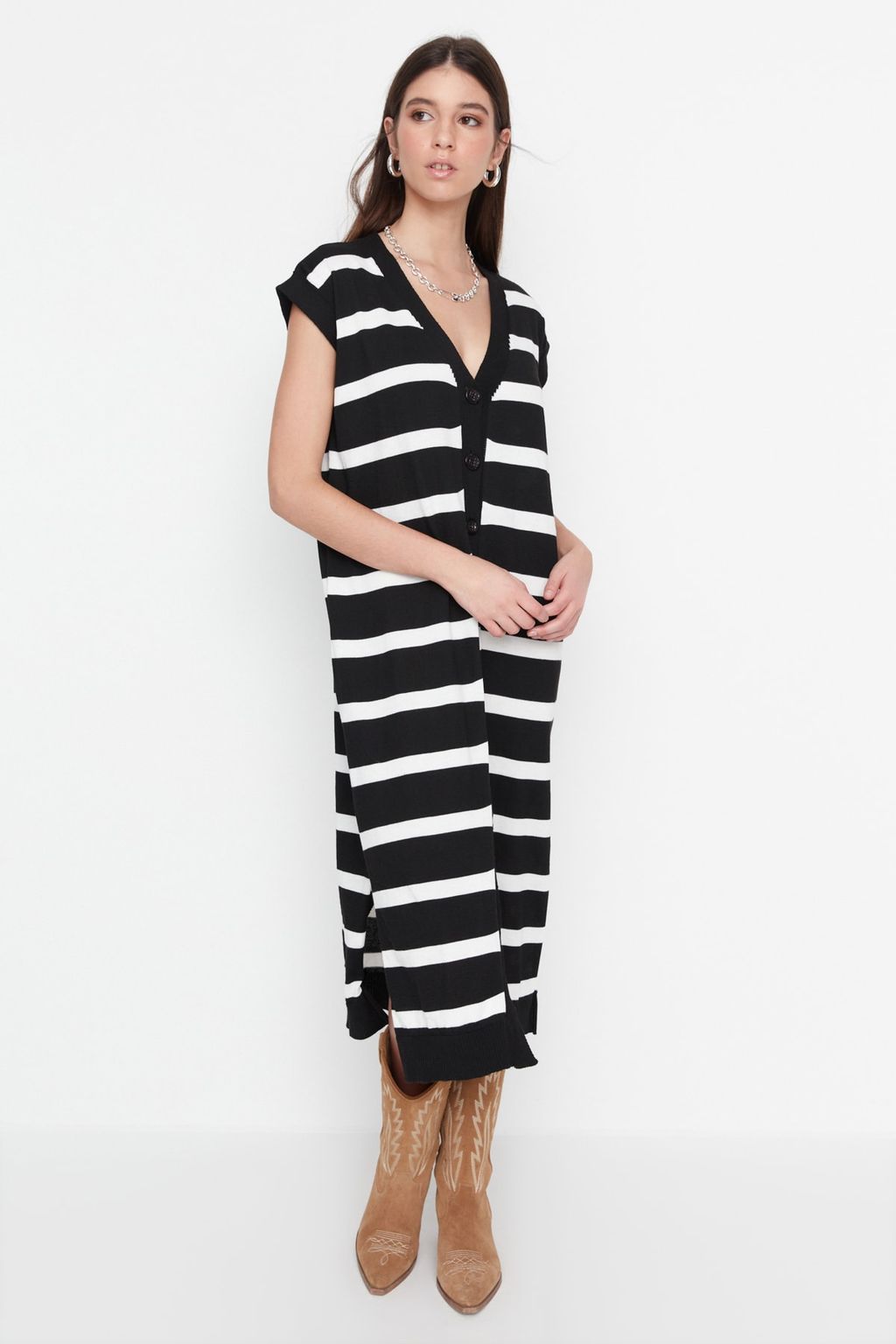 Trendyolmilla Siyah Oversize Midi Elbise TWOSS22EL1076  фото 2