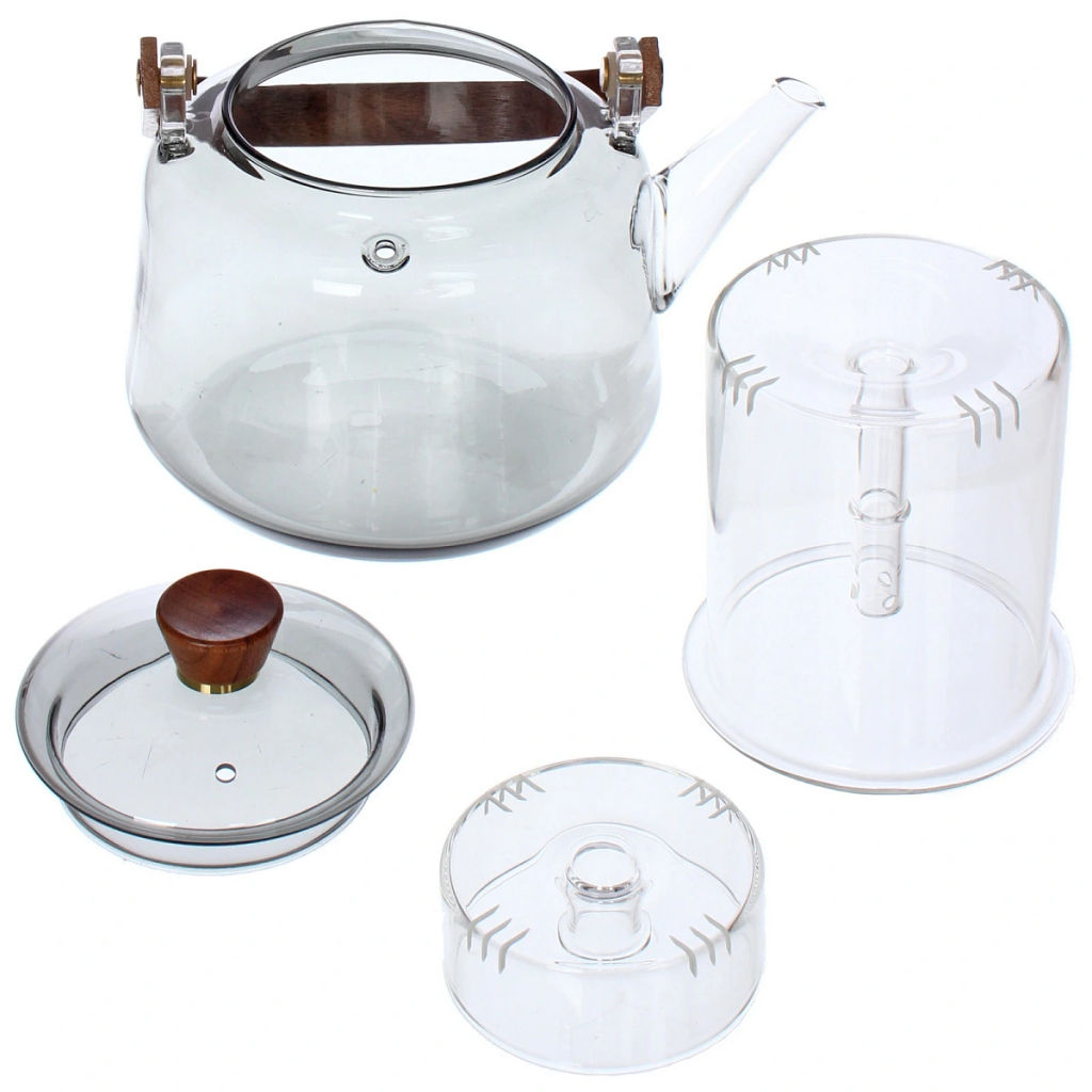 Чайник заварочный стеклянный 1000мл "Хай-Тек" с двойным ситом