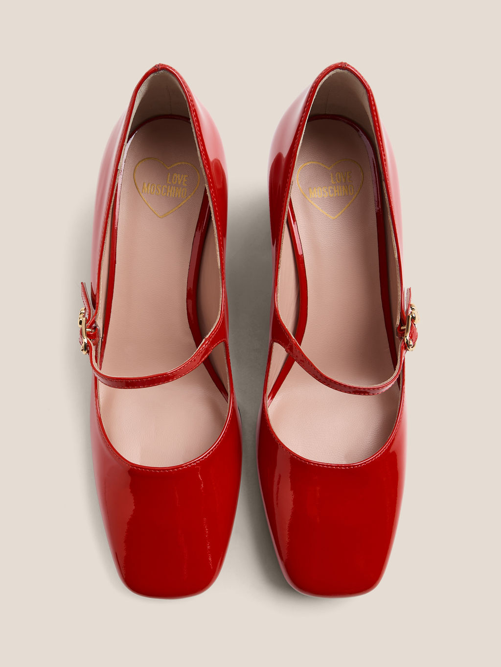 Женские туфли мэри-джейн LOVE MOSCHINO ESSENTIAL LOVE Артикул 4562076, рубиновый  фото 4