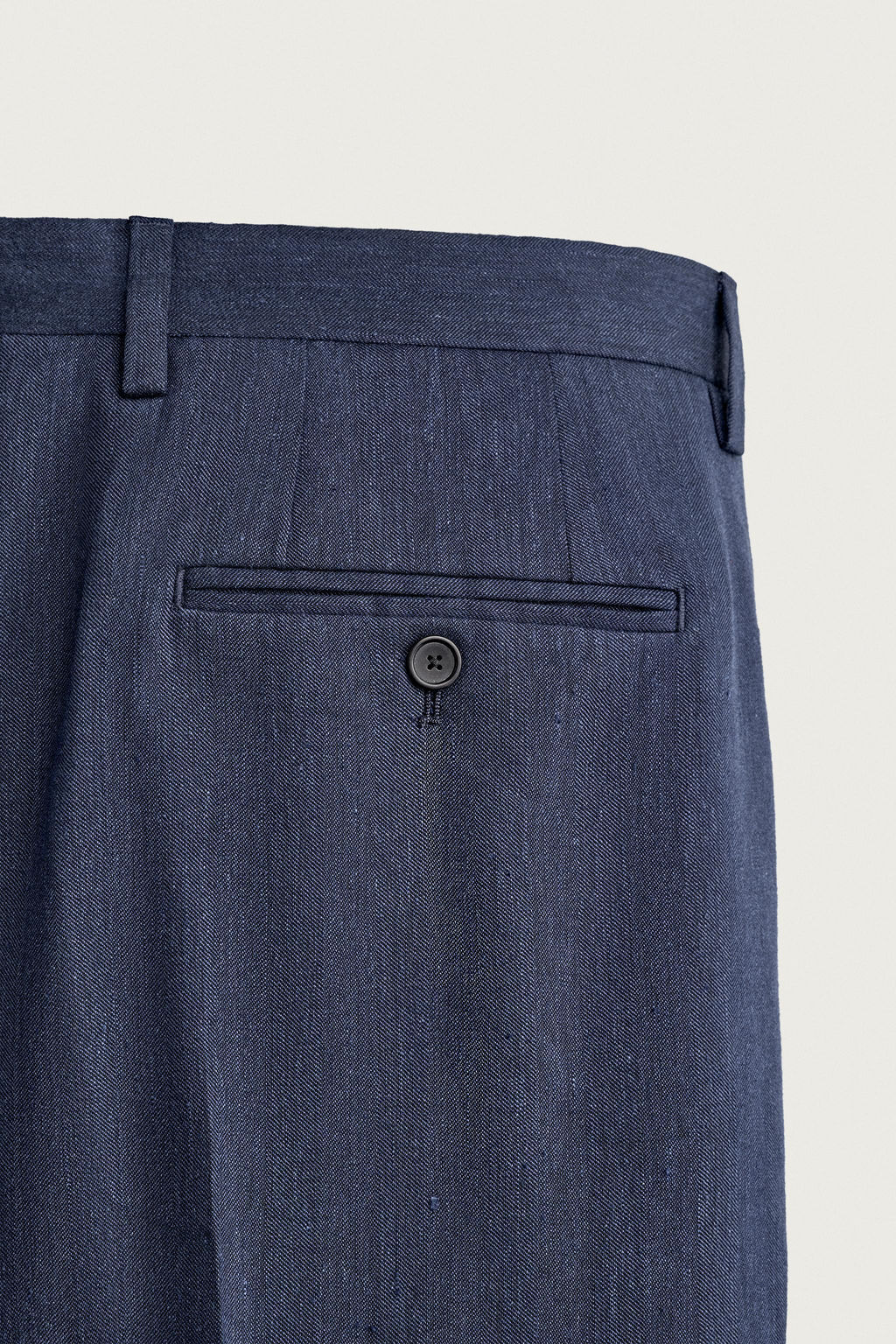 PANTAL?N REGULAR FIT TRAJE LINO - LANA / Azul - Zara фото 8