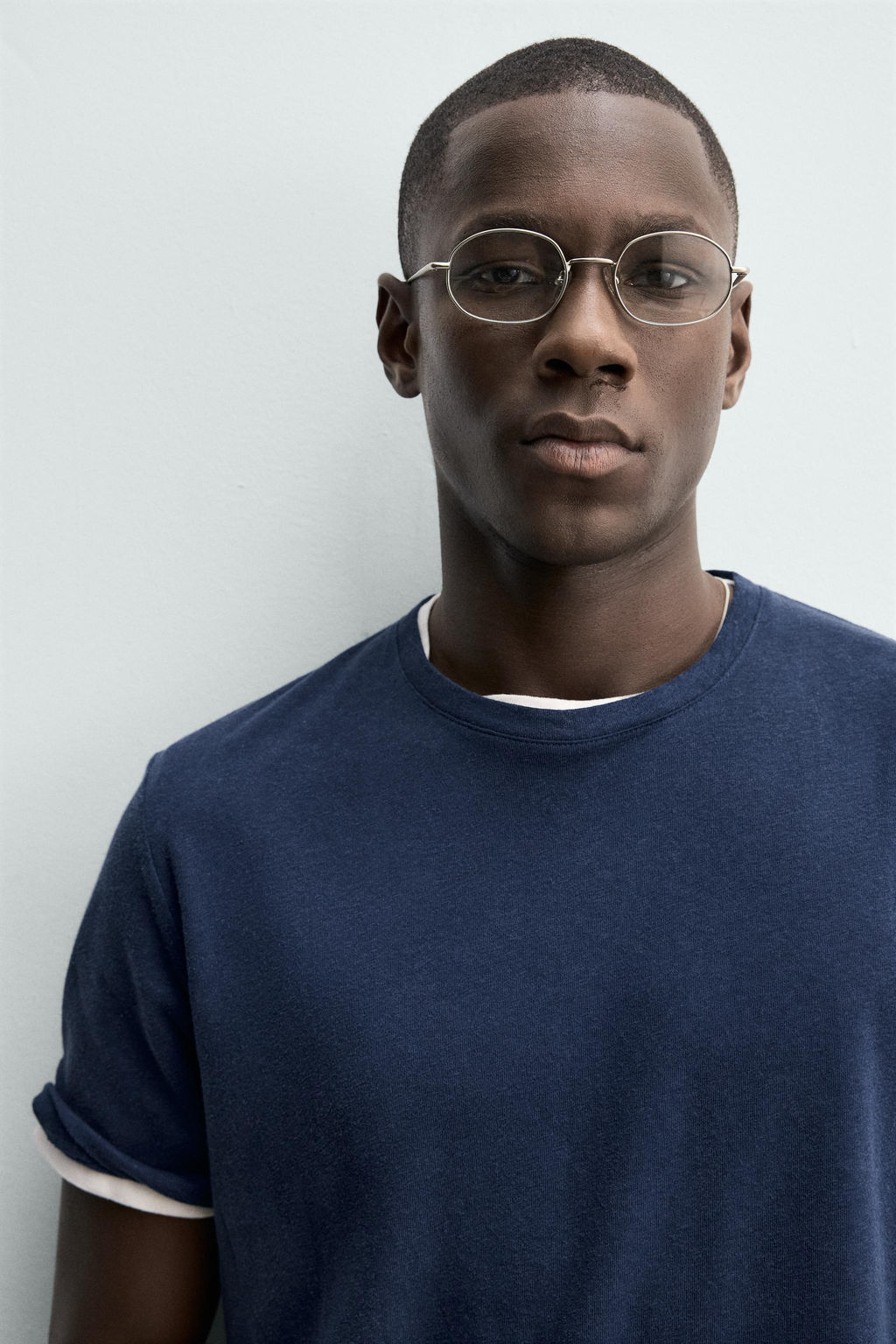 CAMISETA LINO - ALGOD?N / Azul - Zara фото 5