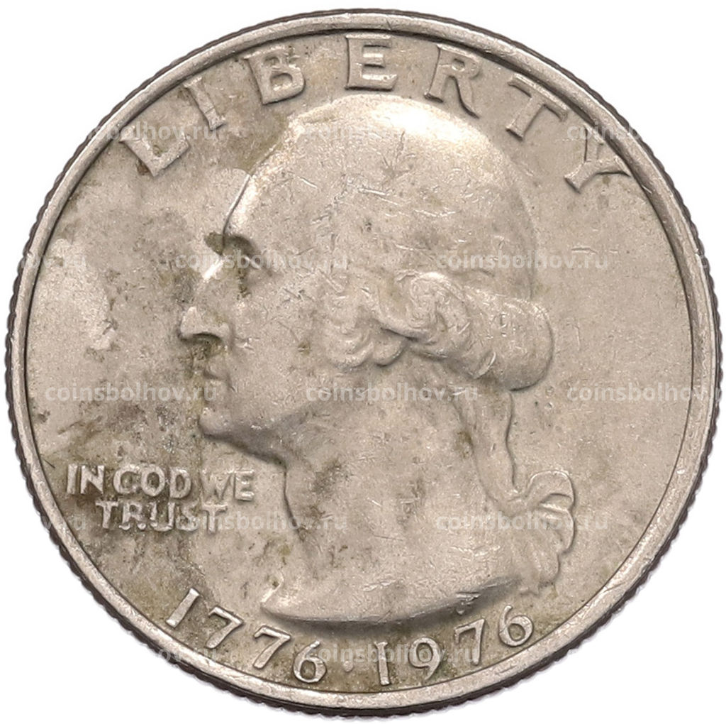 Монета 1/4 доллара (25 центов) 1976 года США 200 лет независимости США