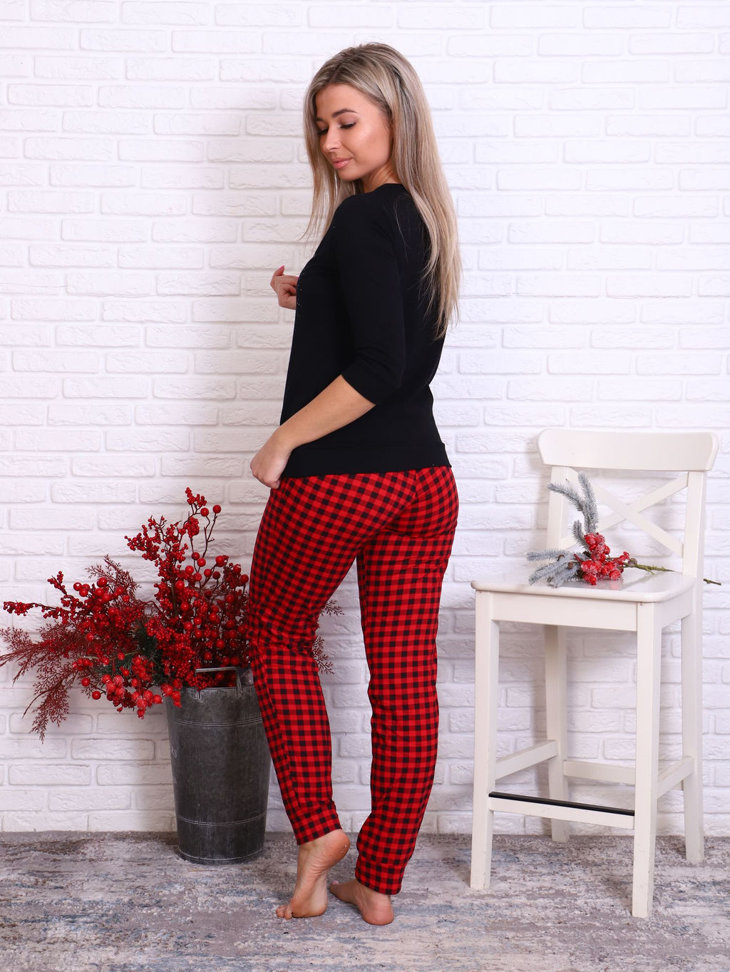 Костюм женский, модель 162, трикотаж (Олень Хо-хо-хо) - Ивановотекстиль фото 6