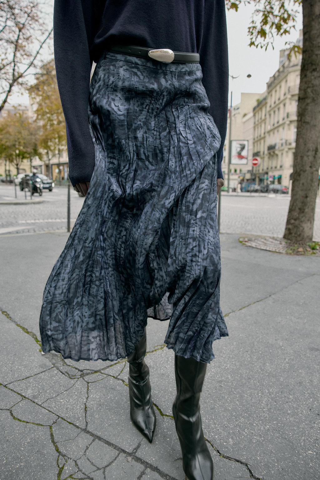 PRINTED MIDI SKIRT WITH BELT - Zara фото 2