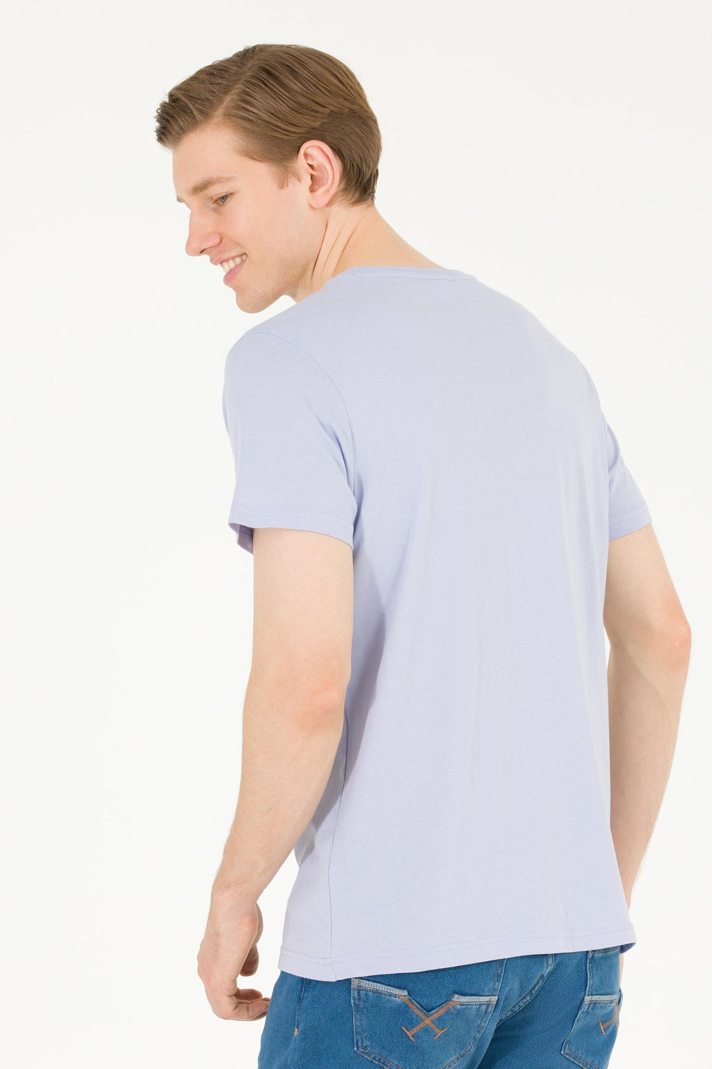 Мужская синяя футболка с круглым вырезом Basic - U.s. polo assn фото 19