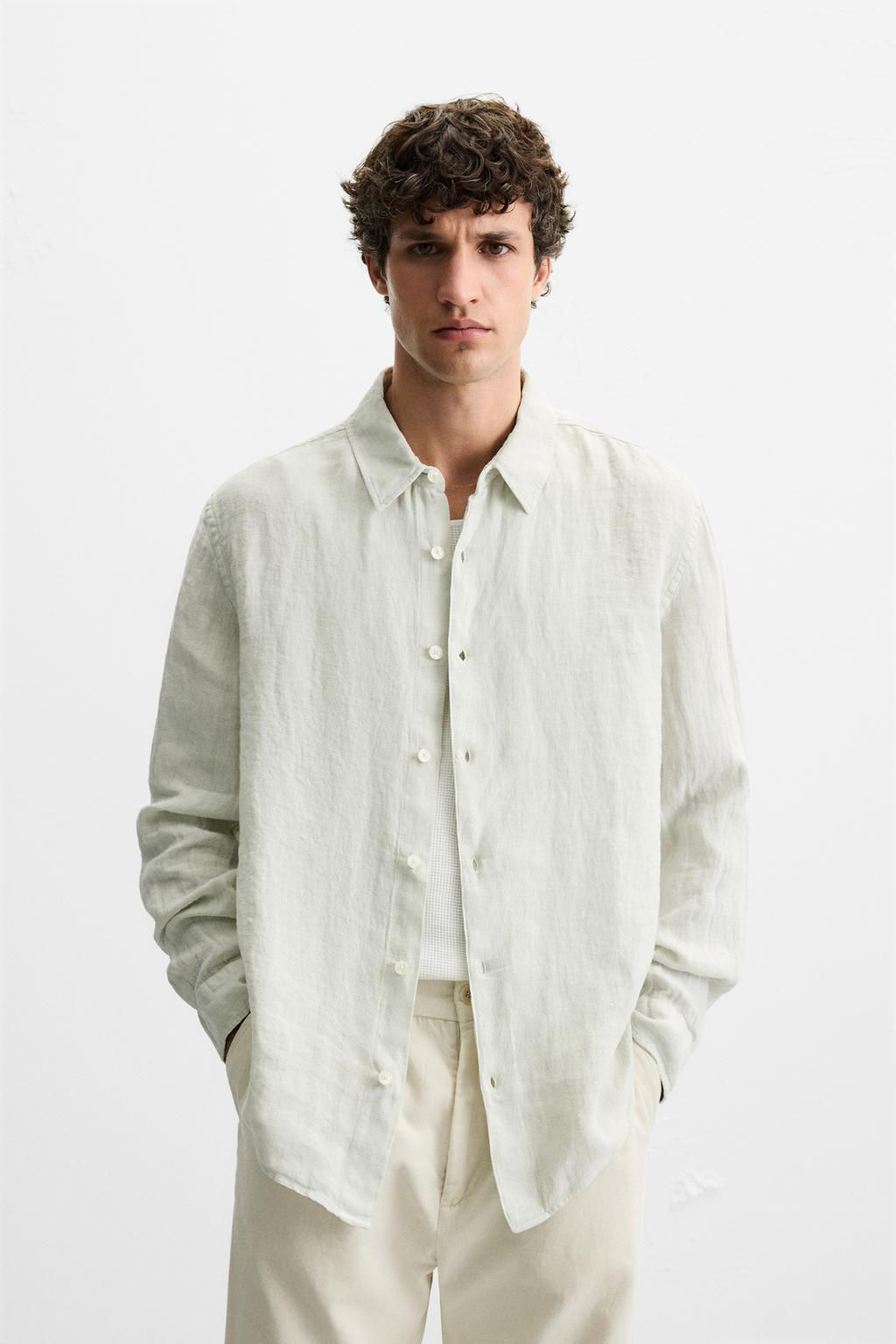 100% LINEN SHIRT - Zara фото 26