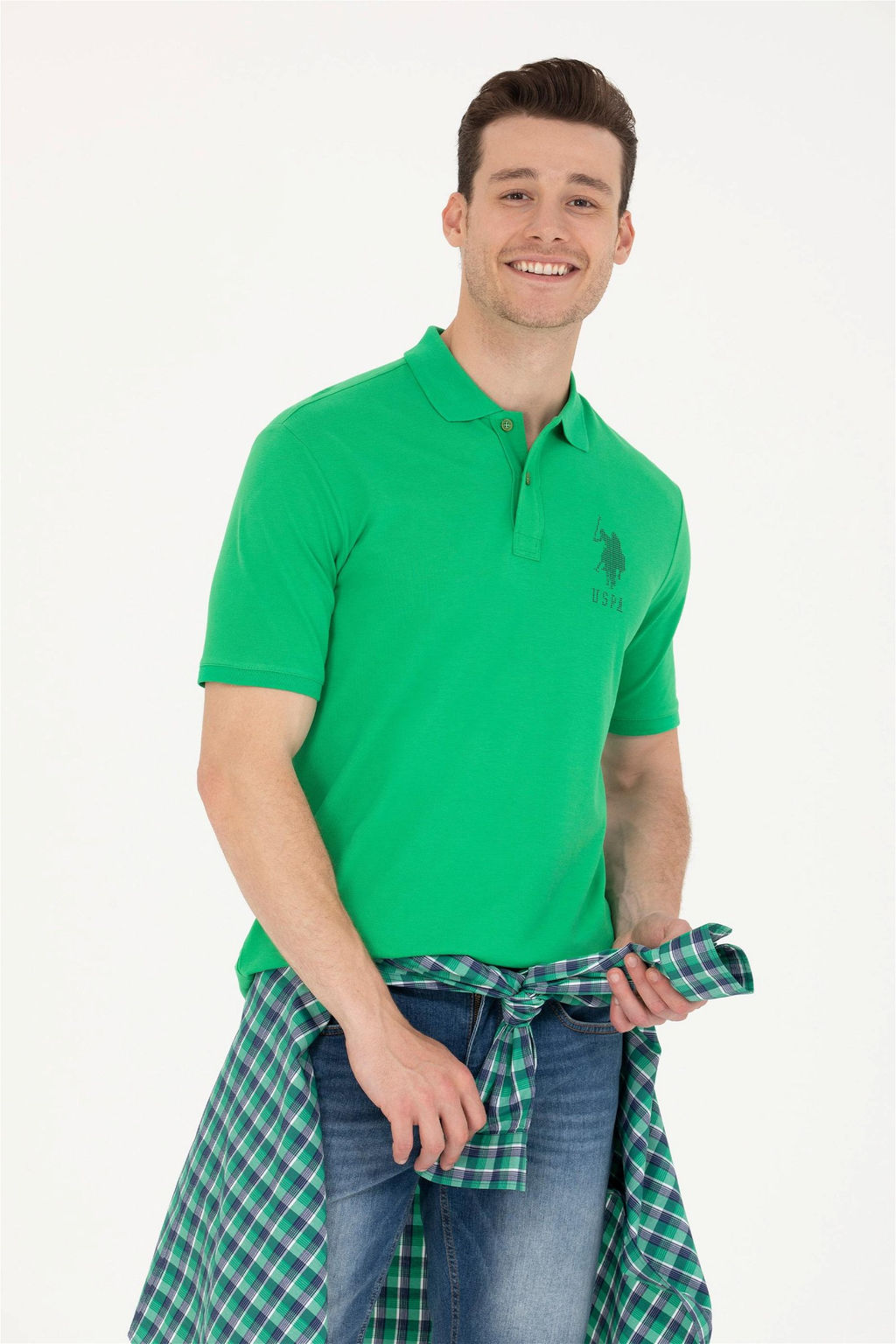 U. S. Polo Assn Мужская футболка Apple Green с воротником-поло - U.s. polo assn фото 8