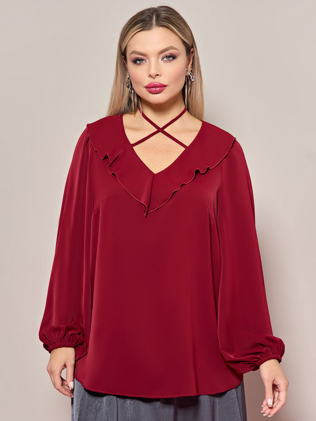 Блузка 0059-26 алый - Dora фото 161