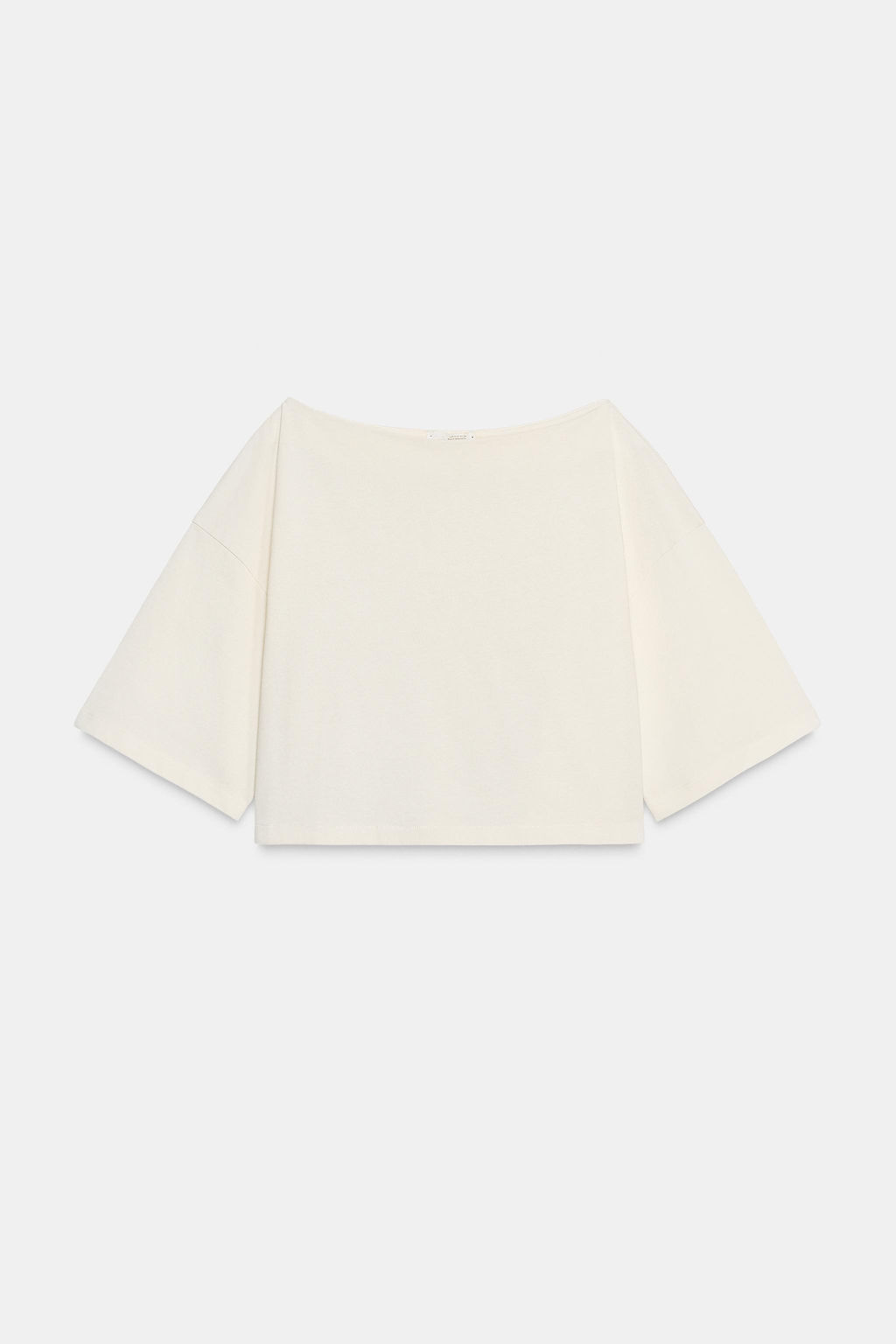BOAT NECK COTTON T-SHIRT - Zara фото 7