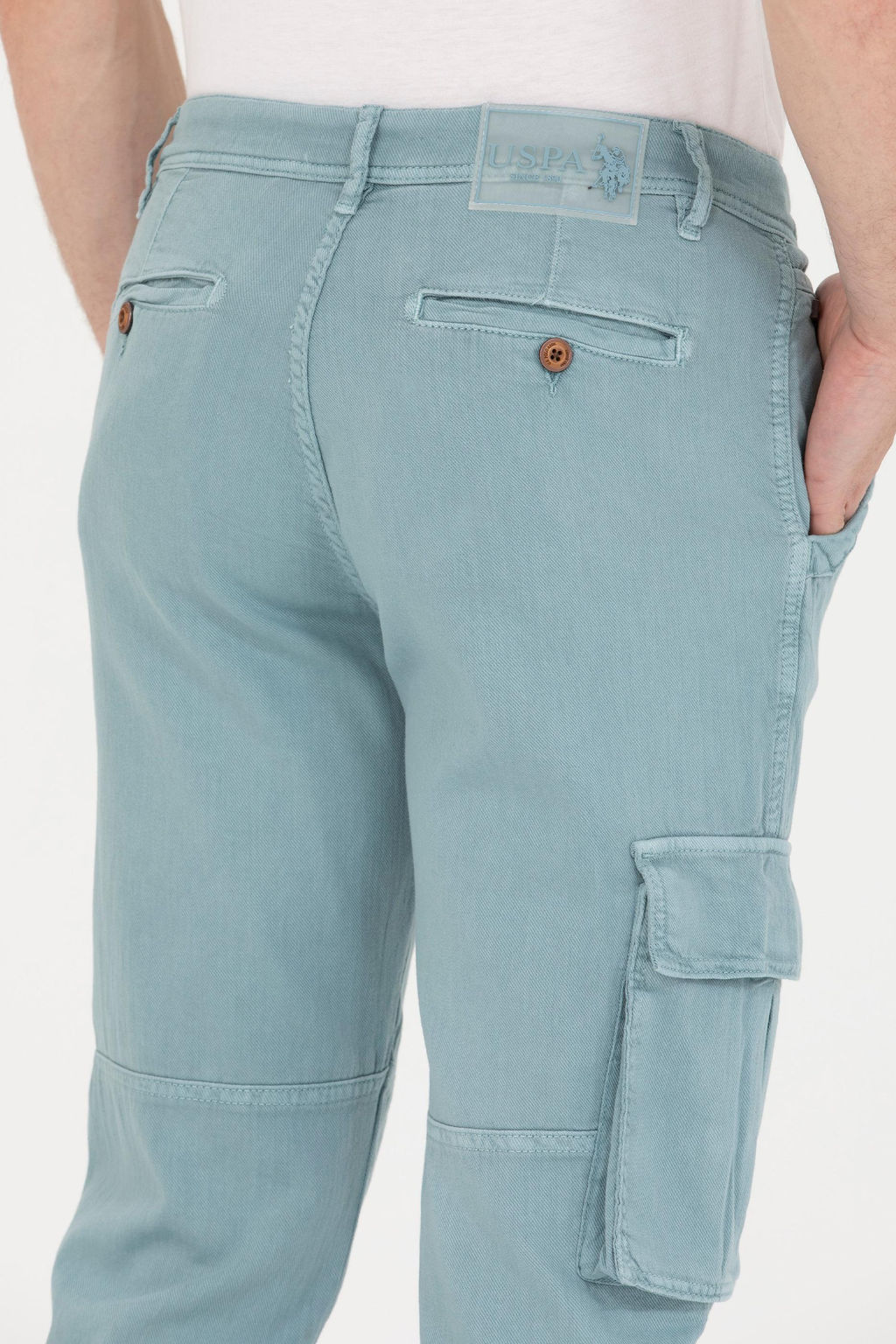 Мужские брюки из плотной ткани мятного цвета - U.s. polo assn фото 7