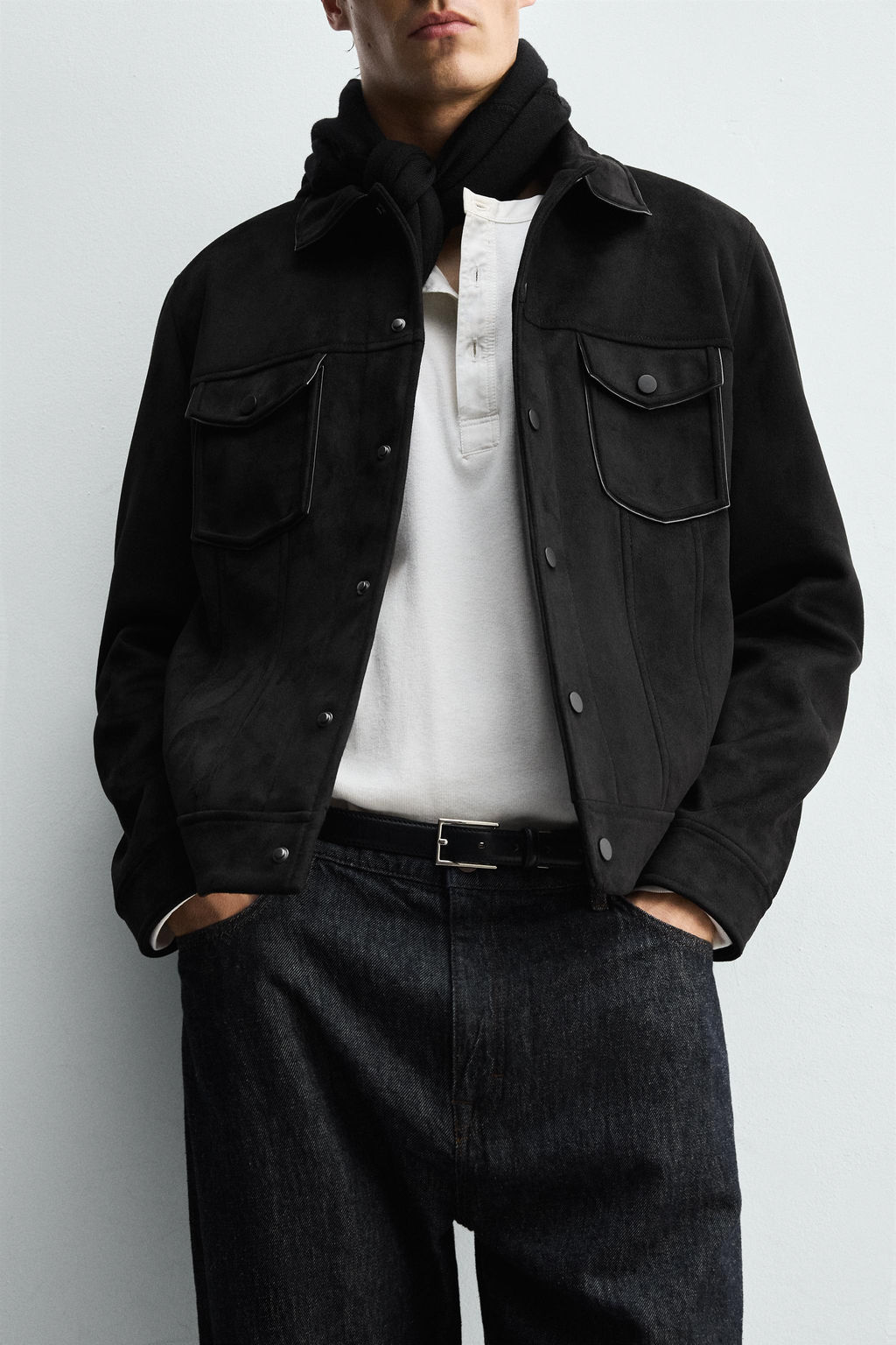 FAUX SUEDE REGULAR FIT JACKET