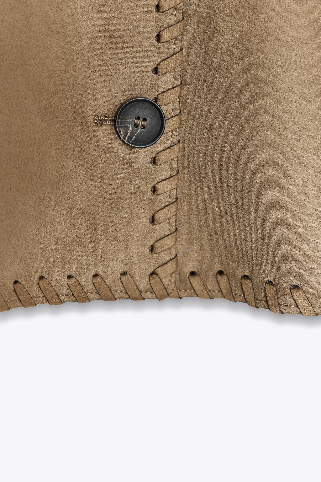 FAUX SUEDE JACKET WITH BRAIDED TRIM - Zara фото 9
