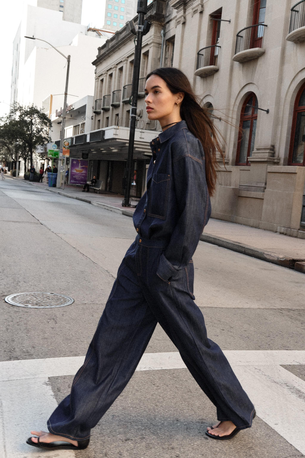 JEANS Z1975 JOGGER WIDE LEG TIRO ALTO / Azul - Zara фото 7