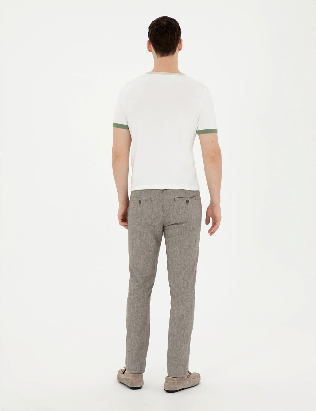 Ye_il Slim Fit Keten Kar___ml_ Kanvas Pantolon - Pierre cardin фото 4