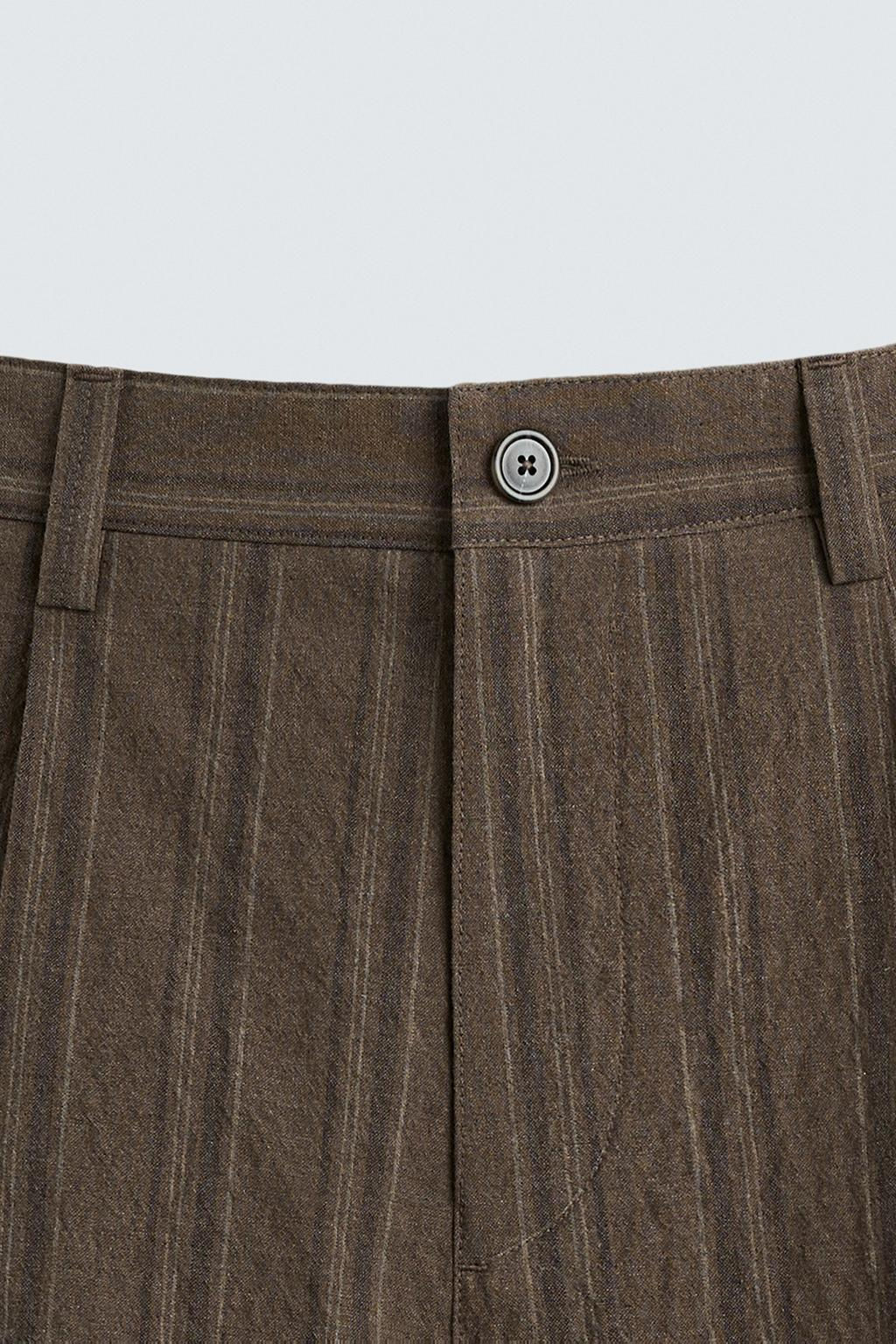 STRIPED REGULAR FIT BERMUDA SHORTS - Zara фото 10