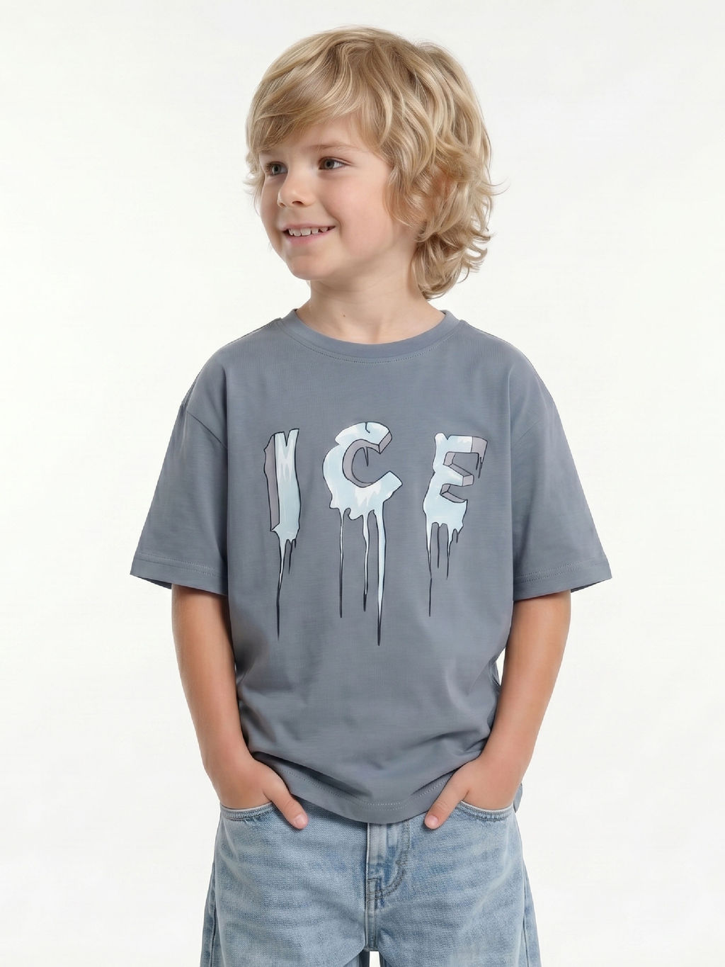 Футболка с принтом ICE 22-9014 черный - Mini maxi фото 12