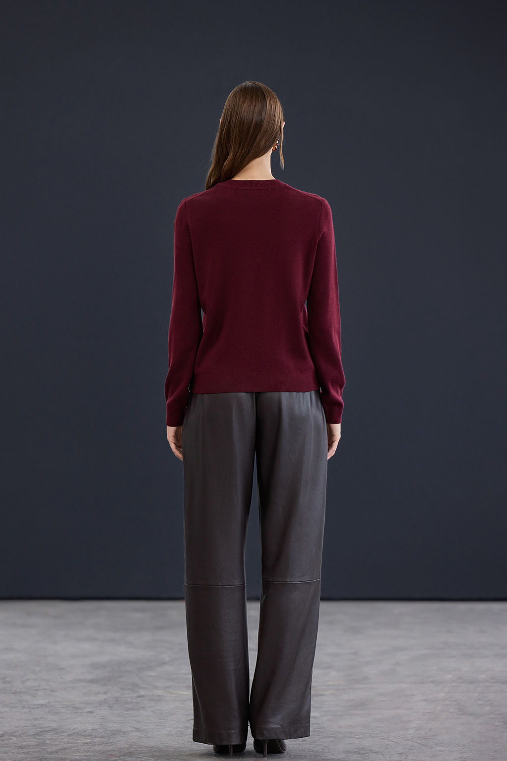 Trendyol Studio Bordo Yunlu Bisiklet Yaka Yumusak Dokulu Triko Kazak TWOAW26KZ00250 - Trendyolmilla фото 4