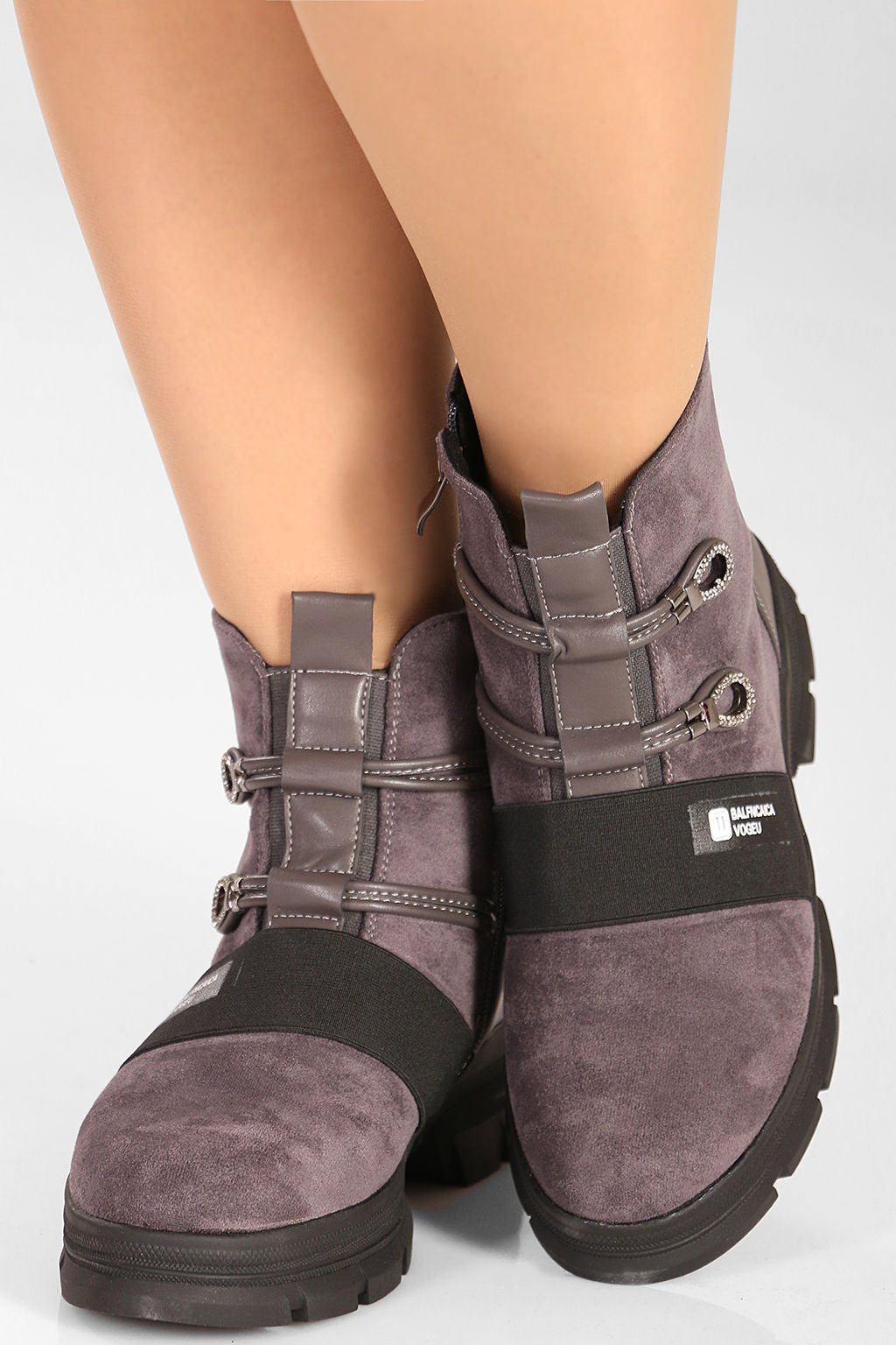 Ботинки зимние женские серые