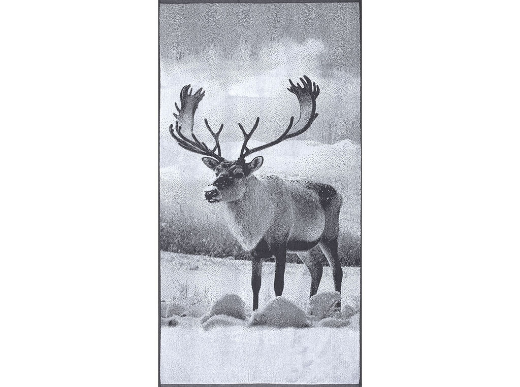 Полотенце махровое 6с102.413ж1 Фото-олень(графит5) 81х160см