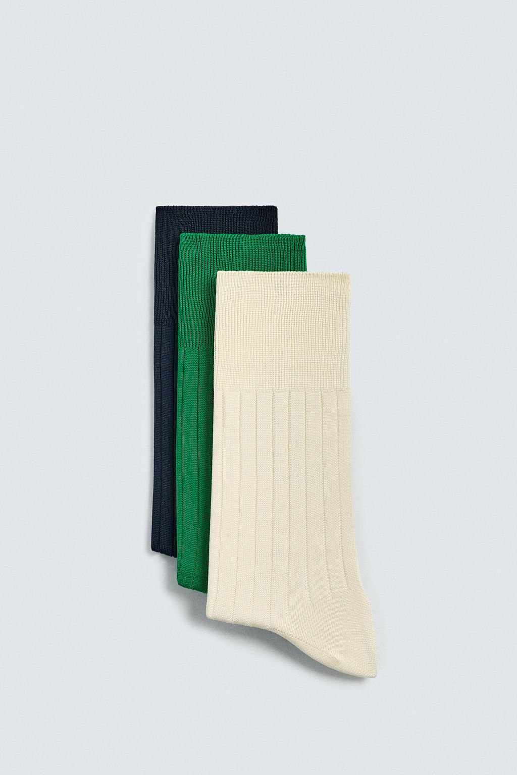 LIMITED EDITION PACK OF 3 RIBBED MERCERISED COTTON SOCKS - Zara фото 2