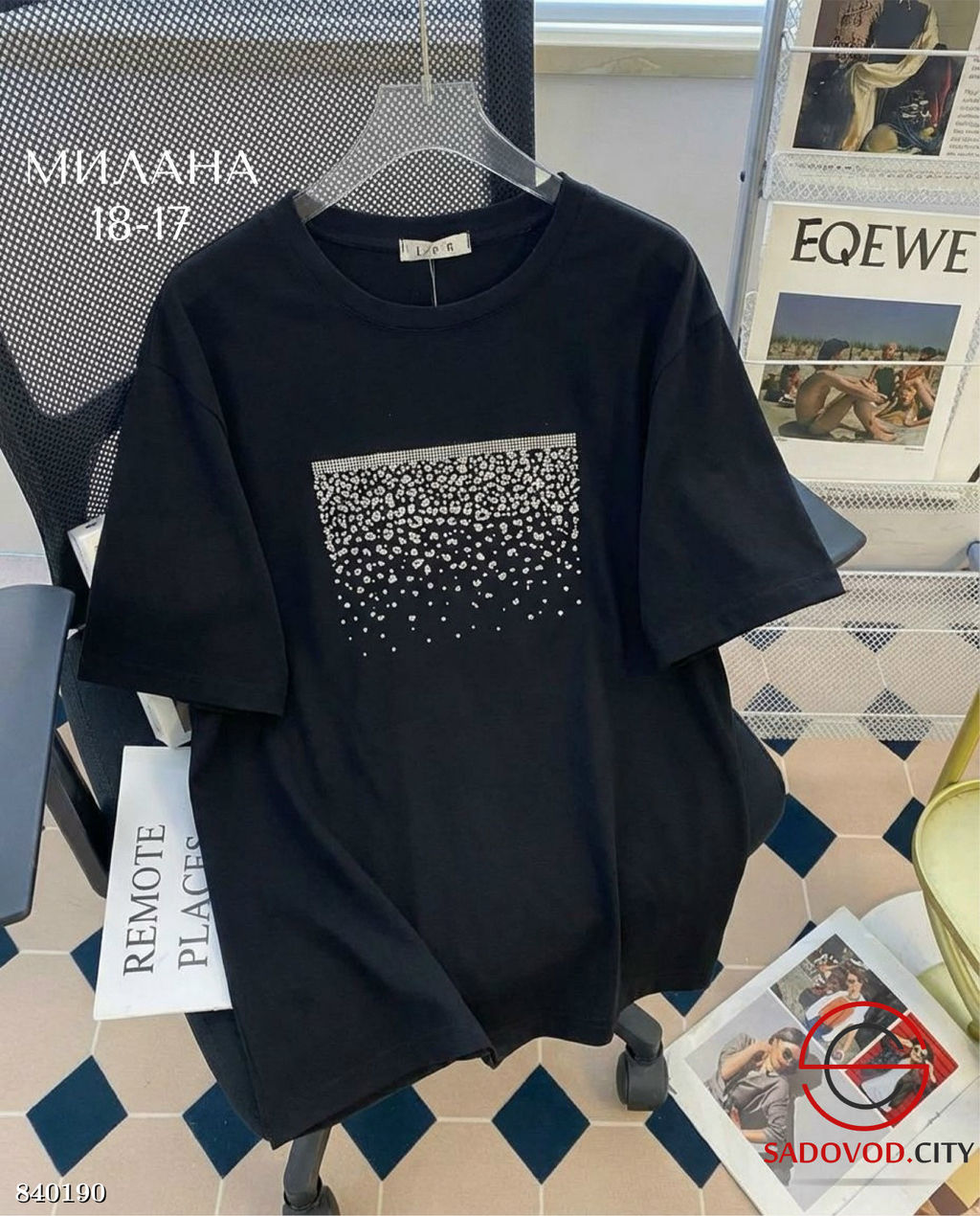 Футболка со стразами и рисунком - Bruno фото 8