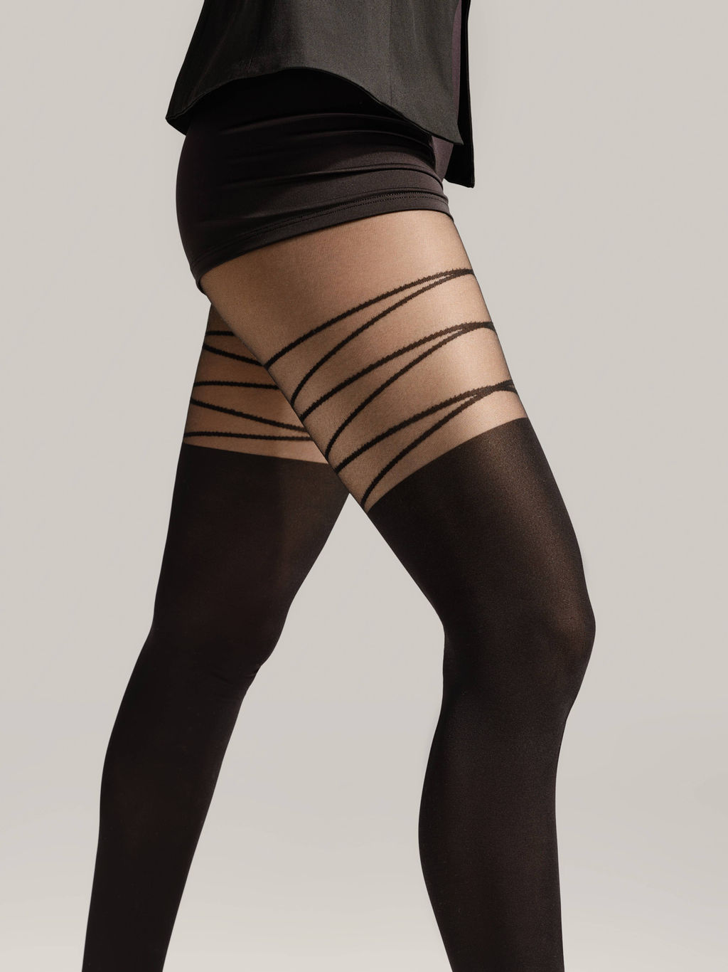 Колготки фантазийные CONTE Колготки с имитацией гольфинов со шнуровкой FATALE nero - Conte elegant фото 2