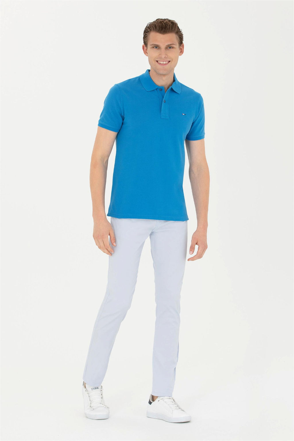 Мужские голубые брюки из плотной ткани Неожиданная скидка в корзине - U.s. polo assn фото 3