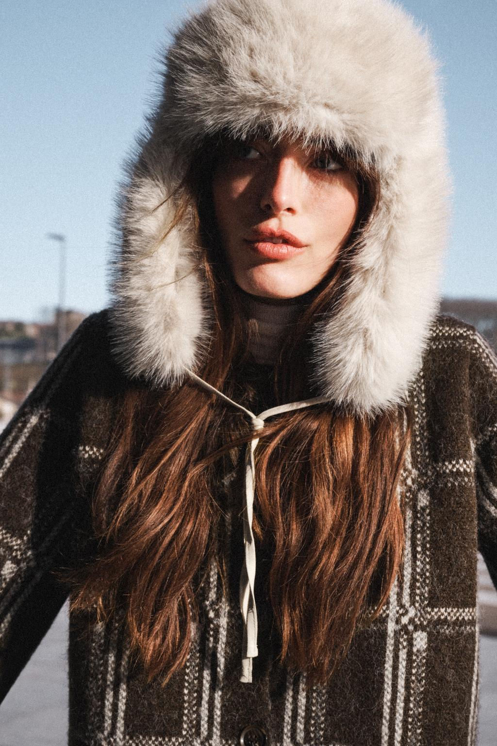FAUX FUR AVIATOR HAT - Zara фото 2