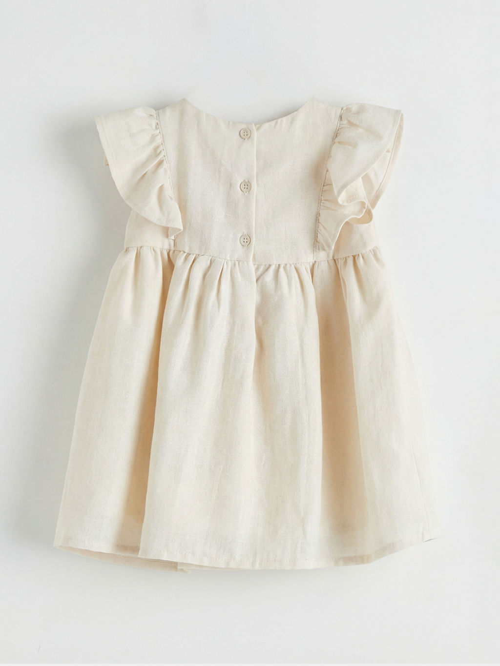 Kare Yaka F?rf?r Detayl? K?z Bebek Elbise