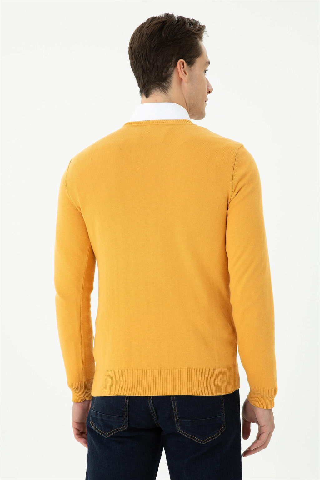 Мужской горчичный базовый свитер Неожиданная скидка в корзине - U.s. polo assn фото 5