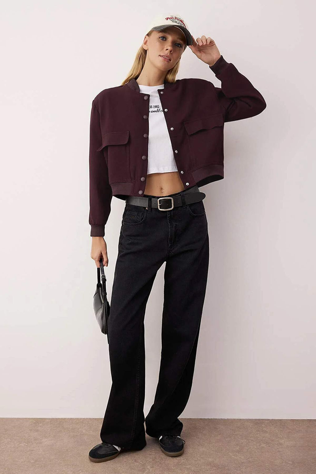 Siyah Premium Bomber Crop Dokuma Ceket TWOAW24CE00047 - Trendyolmilla фото 21