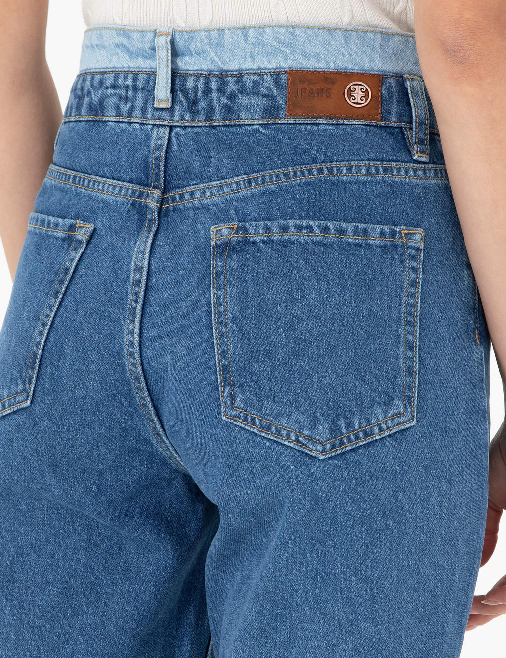 Koyu _ndigo Mom High Waist Fit Jean Pantolon