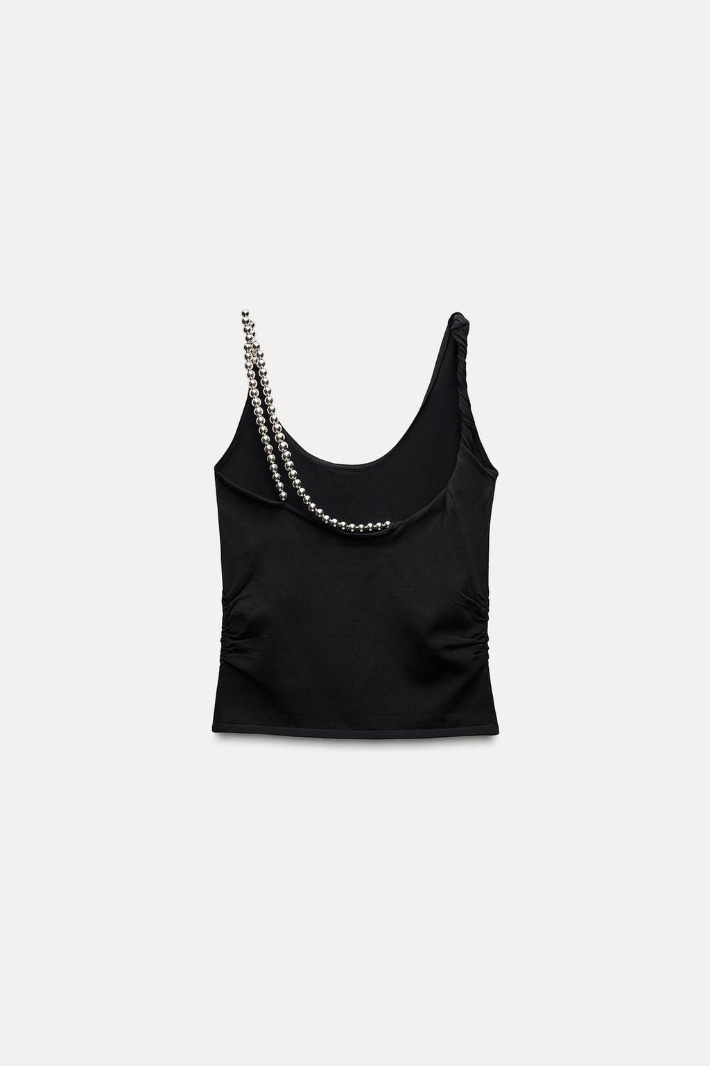 KNIT TOP WITH BALL STRAPS - Zara фото 7