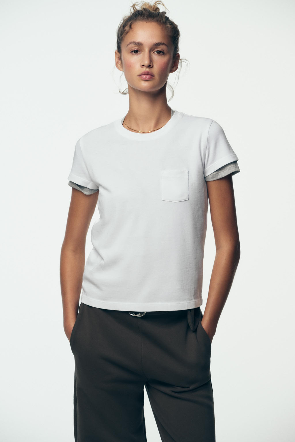 WASHED T-SHIRT WITH POCKET - Zara фото 28